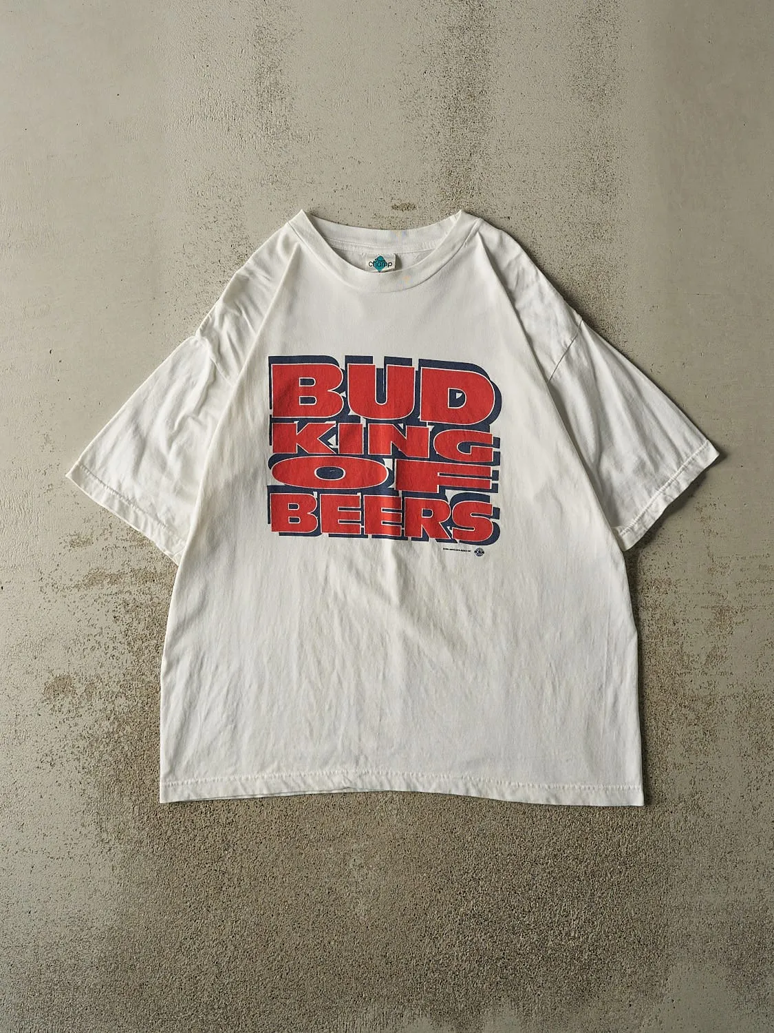 Vintage 96' White Budweiser King Of Beers Tee (XL) sold by Rebalance Vintage