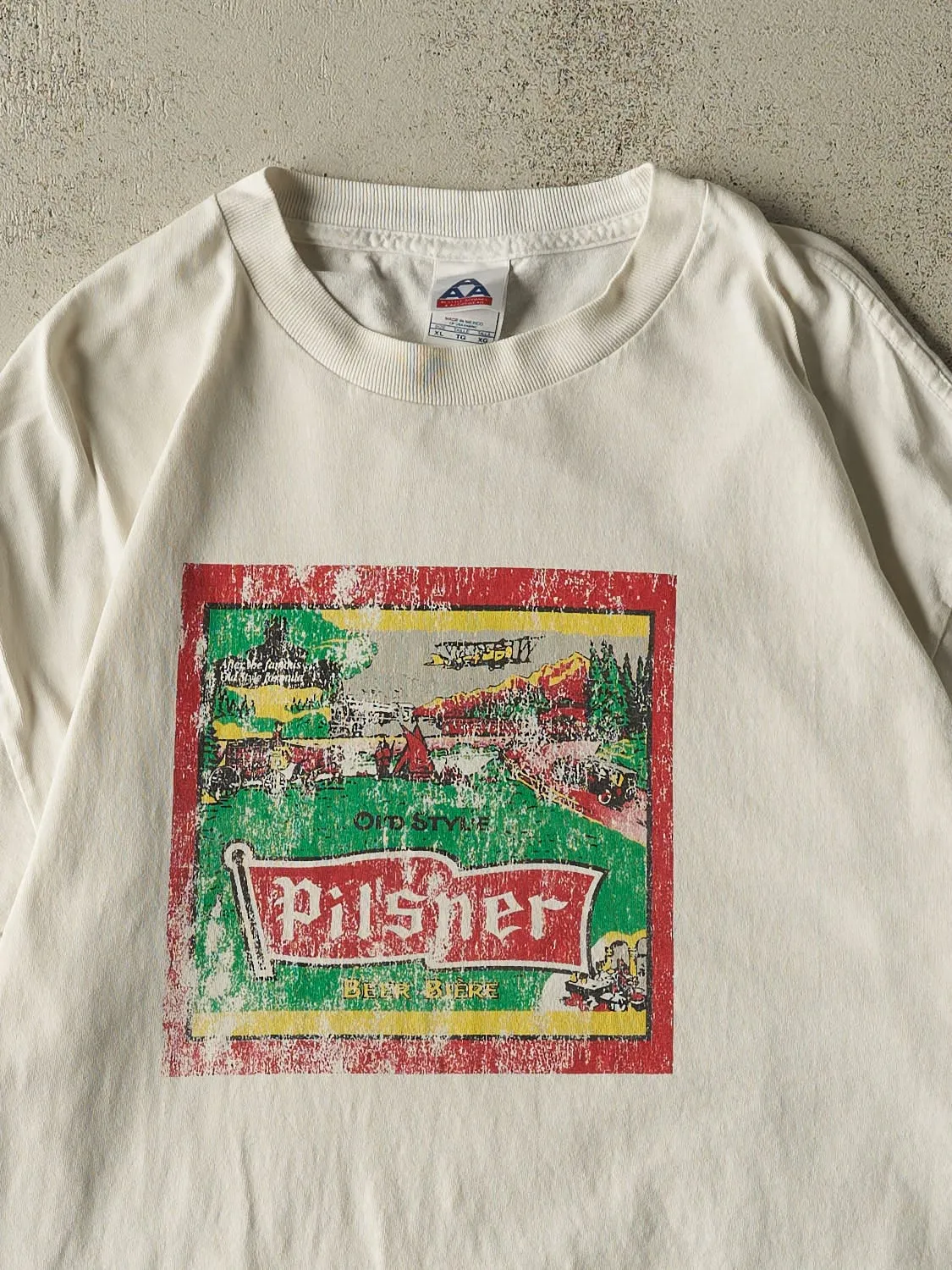 Vintage Y2K White Pilsner Beer Tee (L/XL) sold by Rebalance Vintage product image thumbnail 2