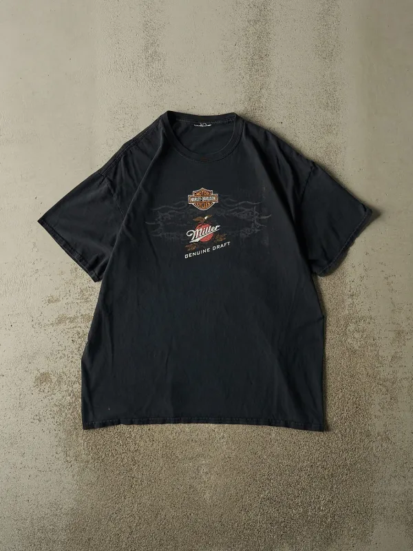 Vintage Y2K Black Harley Davidson Miller Genuine Draft Tee (L/XL) made by Rebalance Vintage
