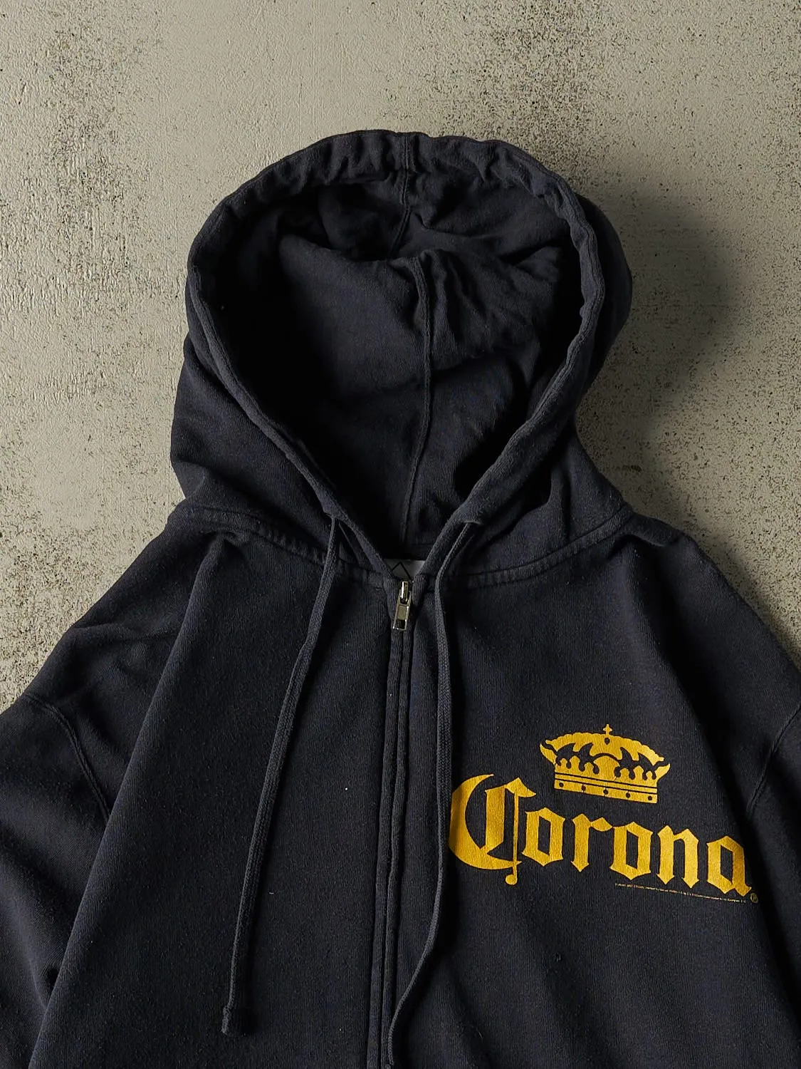 Vintage Y2K Navy Blue Corona Zip Up Hoodie (L) sold by Rebalance Vintage product image thumbnail 3