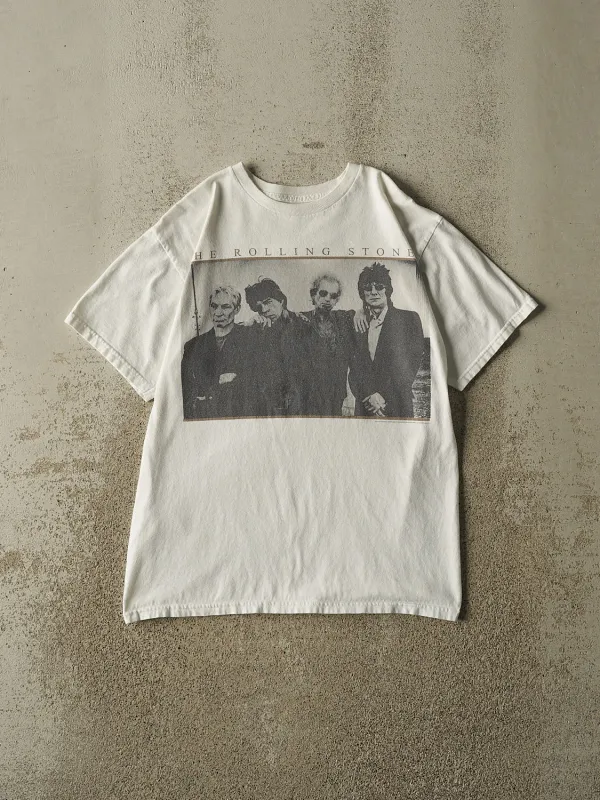 Vintage 12' White The Rolling Stones Tee (S/M) made by Rebalance Vintage