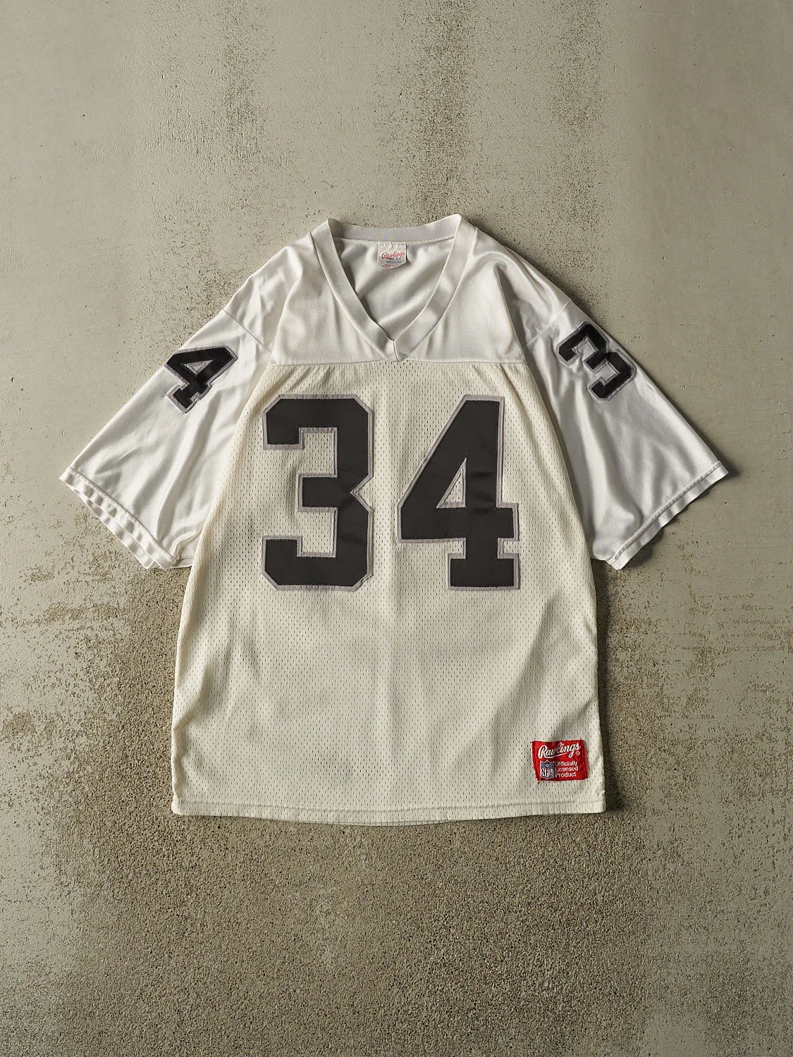 Vintage 90s White Los Angeles Raiders #34 Bo Jackson Football Jersey (M/L) sold by Rebalance Vintage
