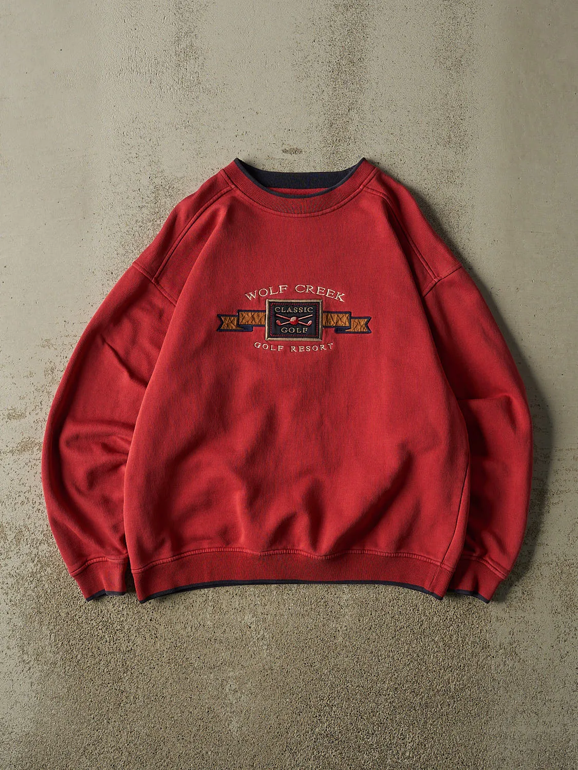 Vintage 90s Faded Red Wolf Creek Golf Resort Crewneck (M/L) sold by Rebalance Vintage
