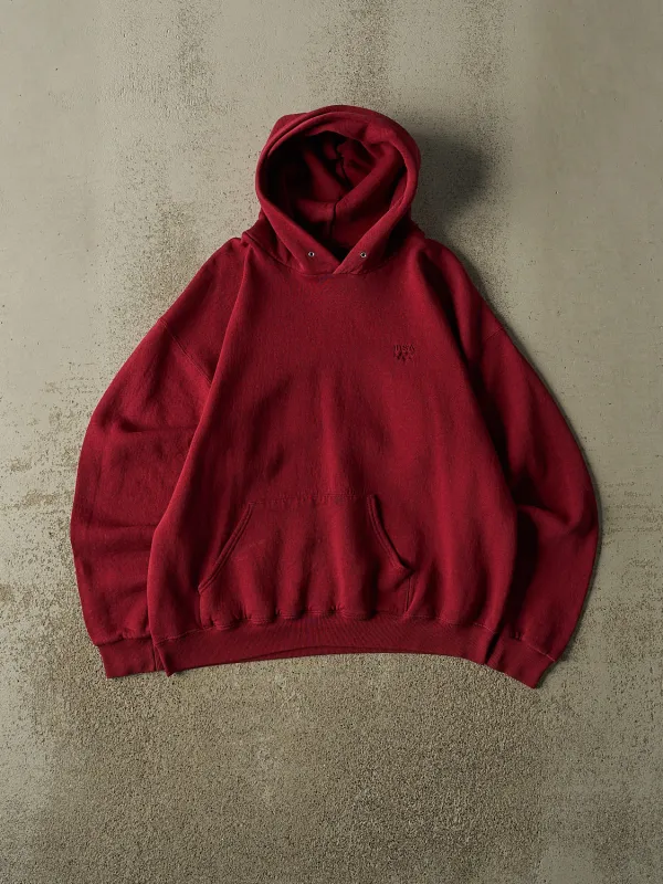 Vintage 90s Burgundy Olympic USA Embroidered Hoodie (S/M) made by Rebalance Vintage