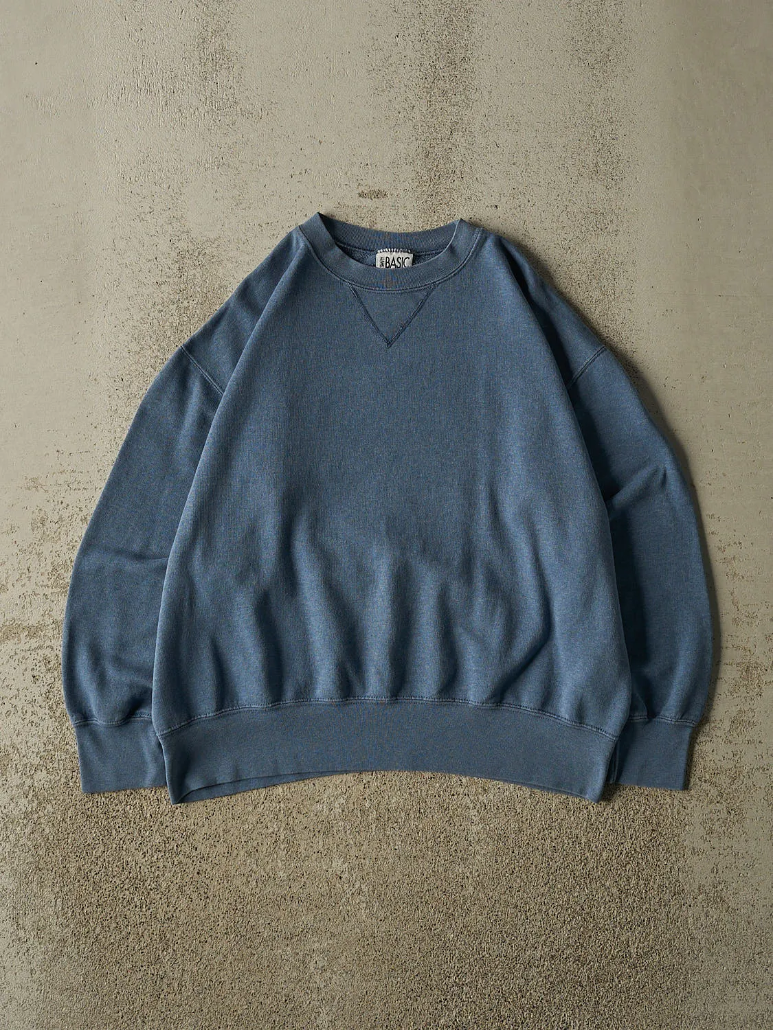 Vintage 90s Slate Blue Blank Crewneck (S/M) sold by Rebalance Vintage