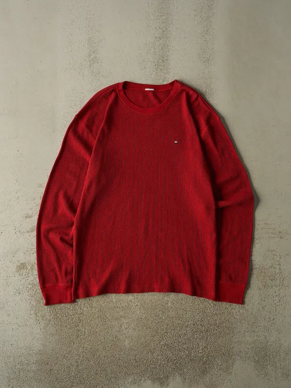 Vintage 90s Red Tommy Hilfiger Thermal Long Sleeve (XL) made by Rebalance Vintage