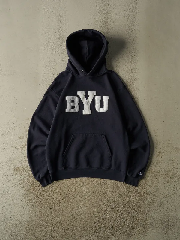 Vintage 90s Navy Blue Brigham Young University Hoodie (S) made by Rebalance Vintage