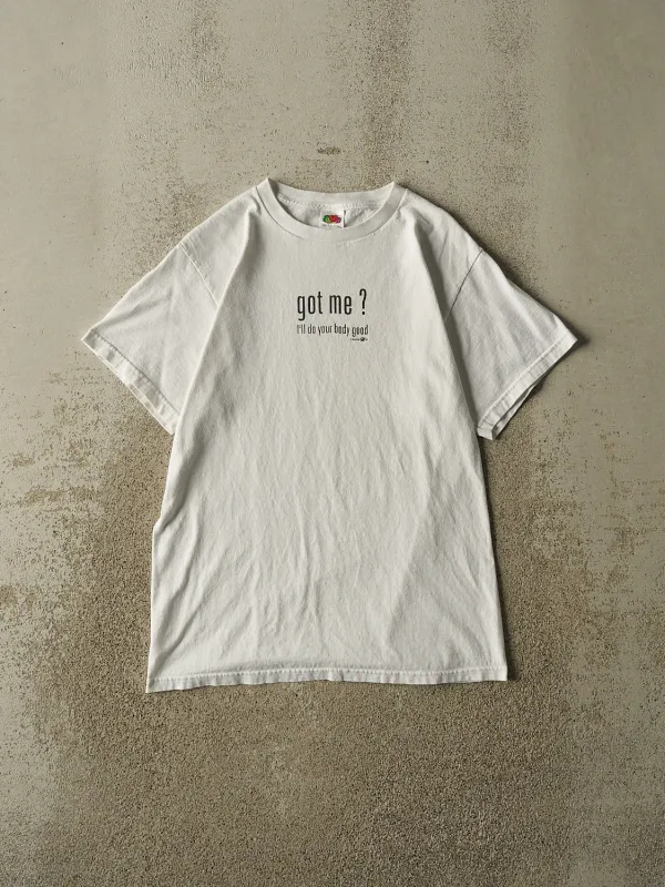 Vintage Y2K White "Got Me?" Tee (M) made by Rebalance Vintage
