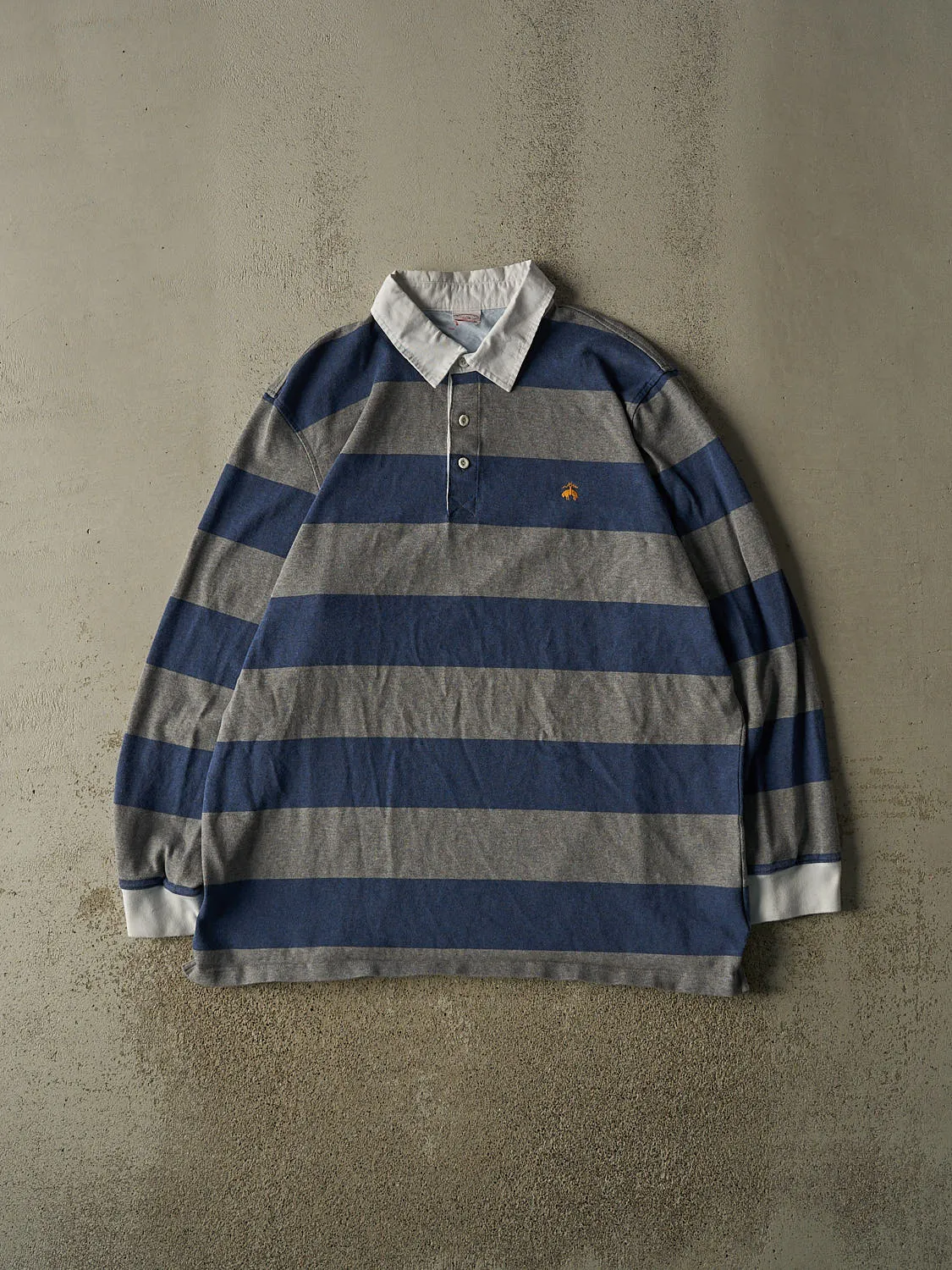 Vintage Y2K Grey Rugby Striped Long Sleeve (XXL) sold by Rebalance Vintage