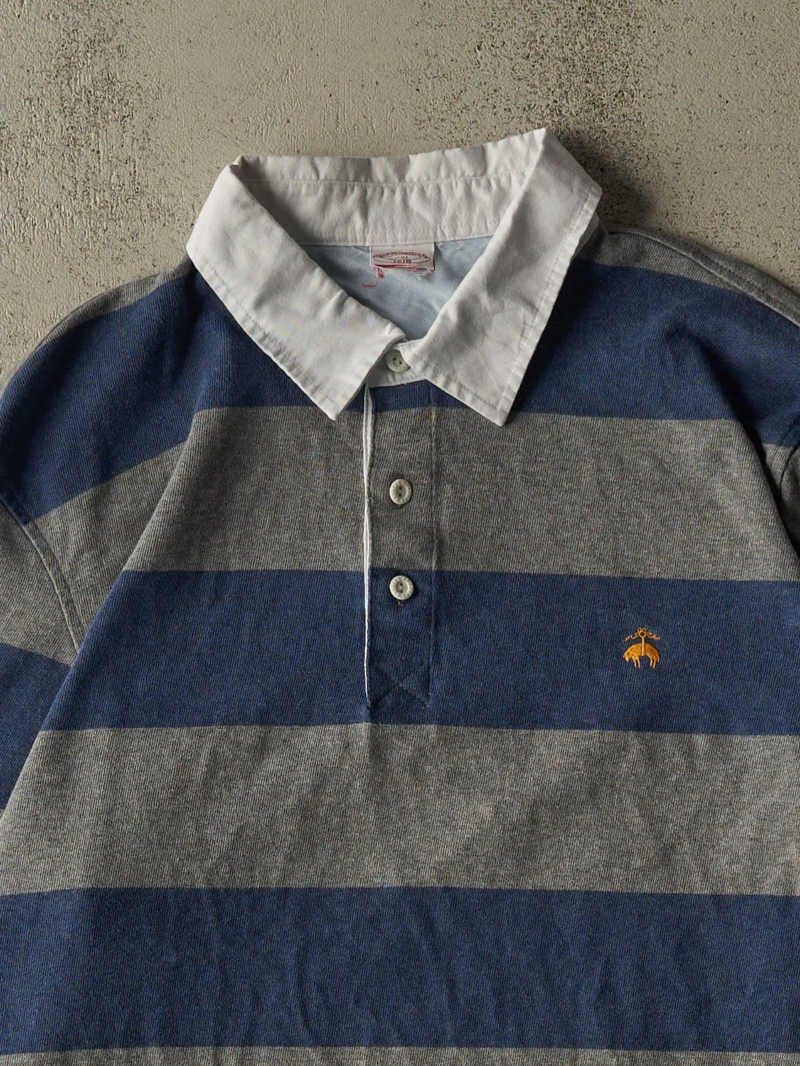 Vintage Y2K Grey Rugby Striped Long Sleeve (XXL) sold by Rebalance Vintage product image thumbnail 2