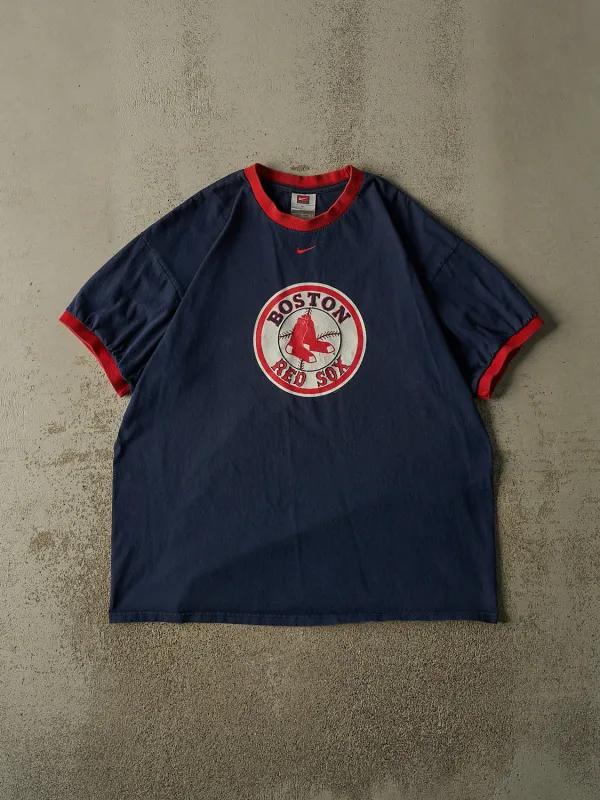 Vintage Y2K Navy Blue Nike Boston Red Sox Ringer Tee (XL/XXL) made by Rebalance Vintage