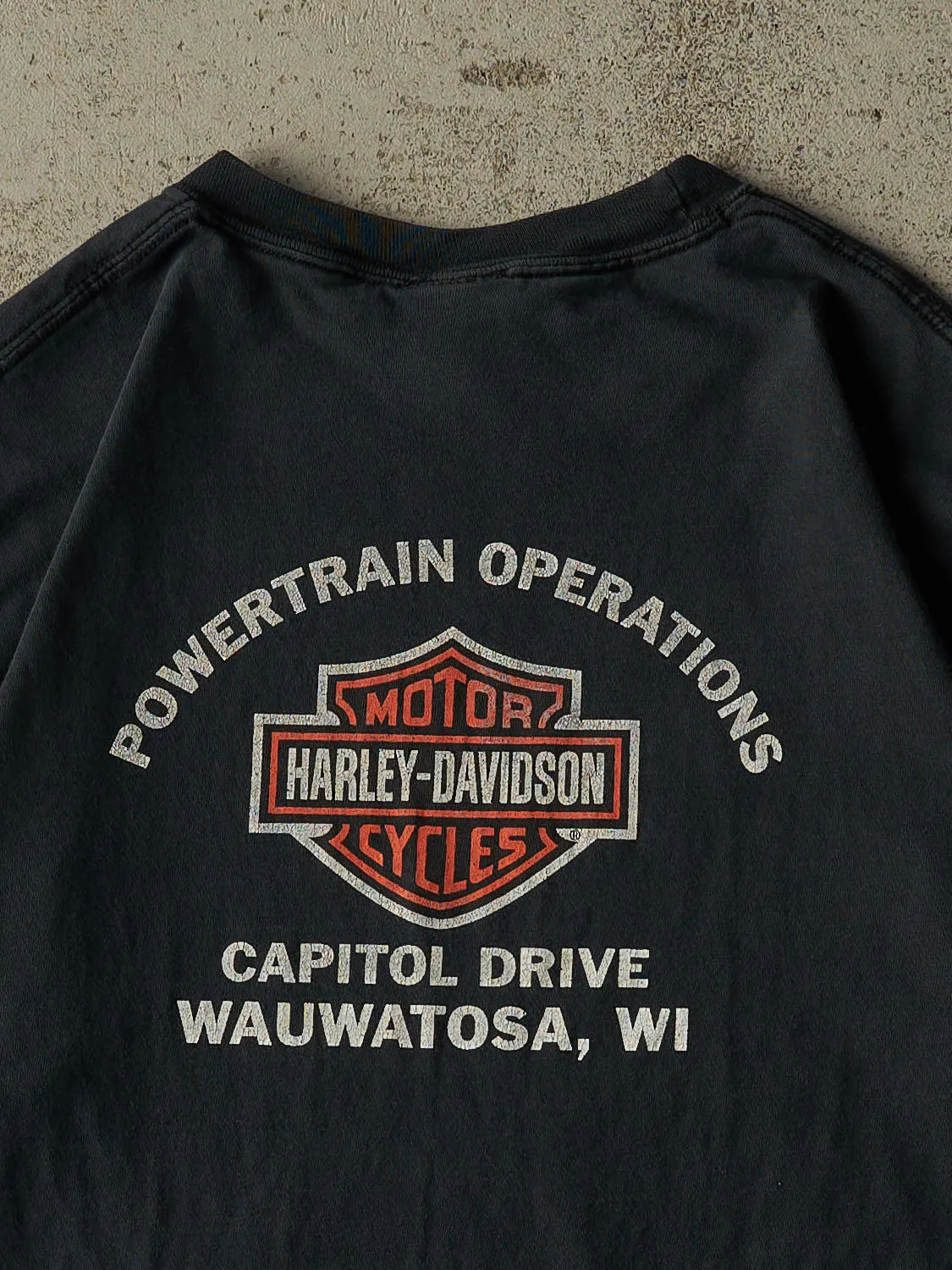 Vintage 03' Faded Black Harley Davidson Wauwatosa WI Tee (L) sold by Rebalance Vintage product image thumbnail 4