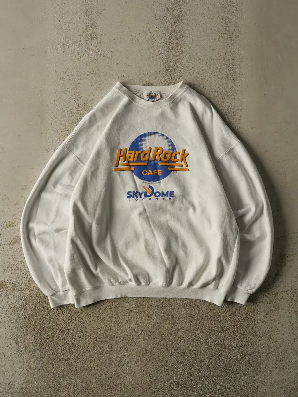 Vintage 89' White Hard Rock Cafe Sky Dome Crewneck (L/XL) made by Rebalance Vintage