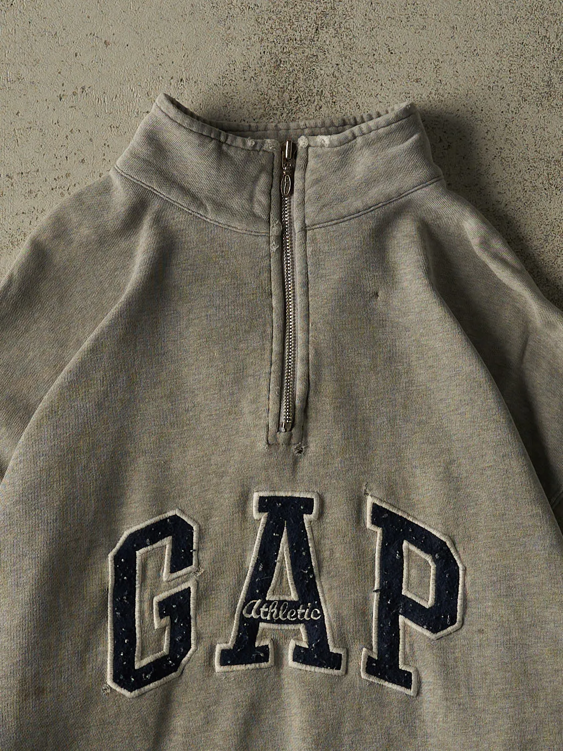 Vintage 90s Grey Gap Quarter Zip Sweater (L) sold by Rebalance Vintage product image thumbnail 2
