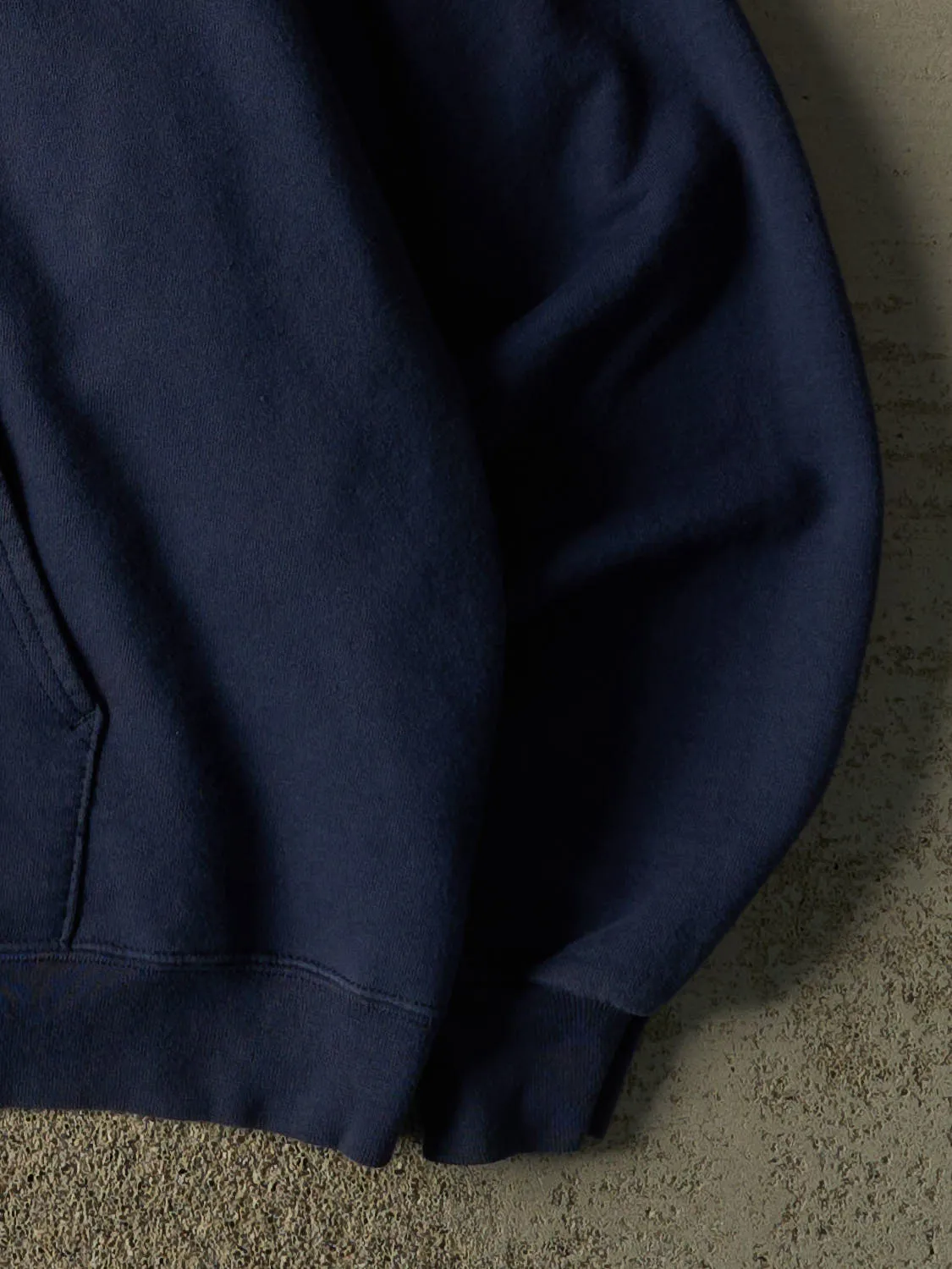 Vintage 90s Navy Blue Blank Zip Up Hoodie (XL) sold by Rebalance Vintage product image thumbnail 4