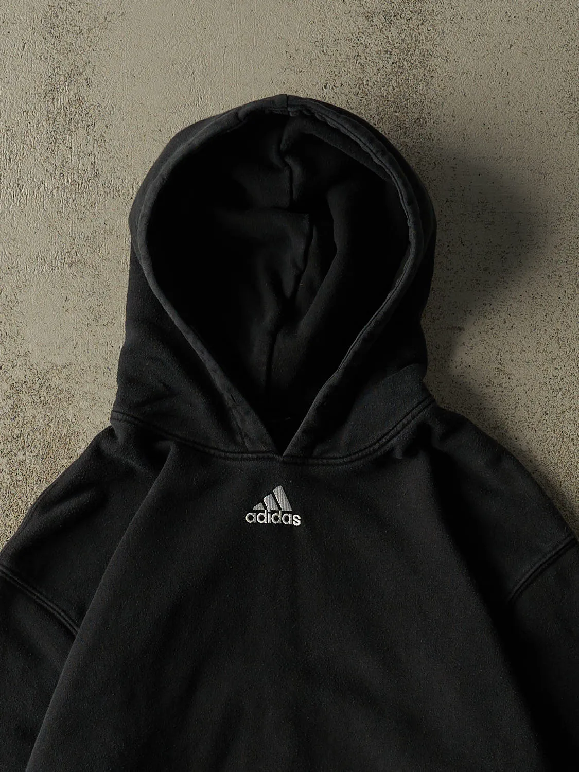 Vintage 90s Faded Black Adidas Embroidered Hoodie (M) sold by Rebalance Vintage product image thumbnail 2