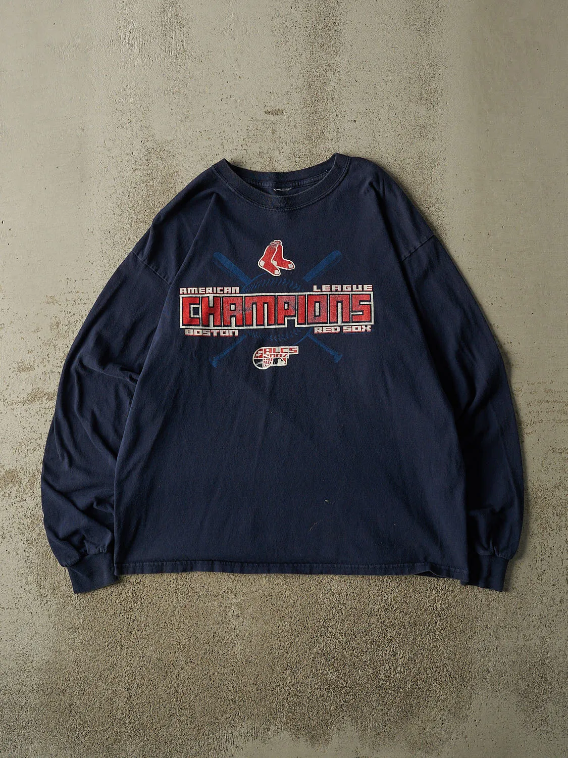 Vintage 07' Navy Blue Boston Red Sox AL Champions Long Sleeve (L) sold by Rebalance Vintage