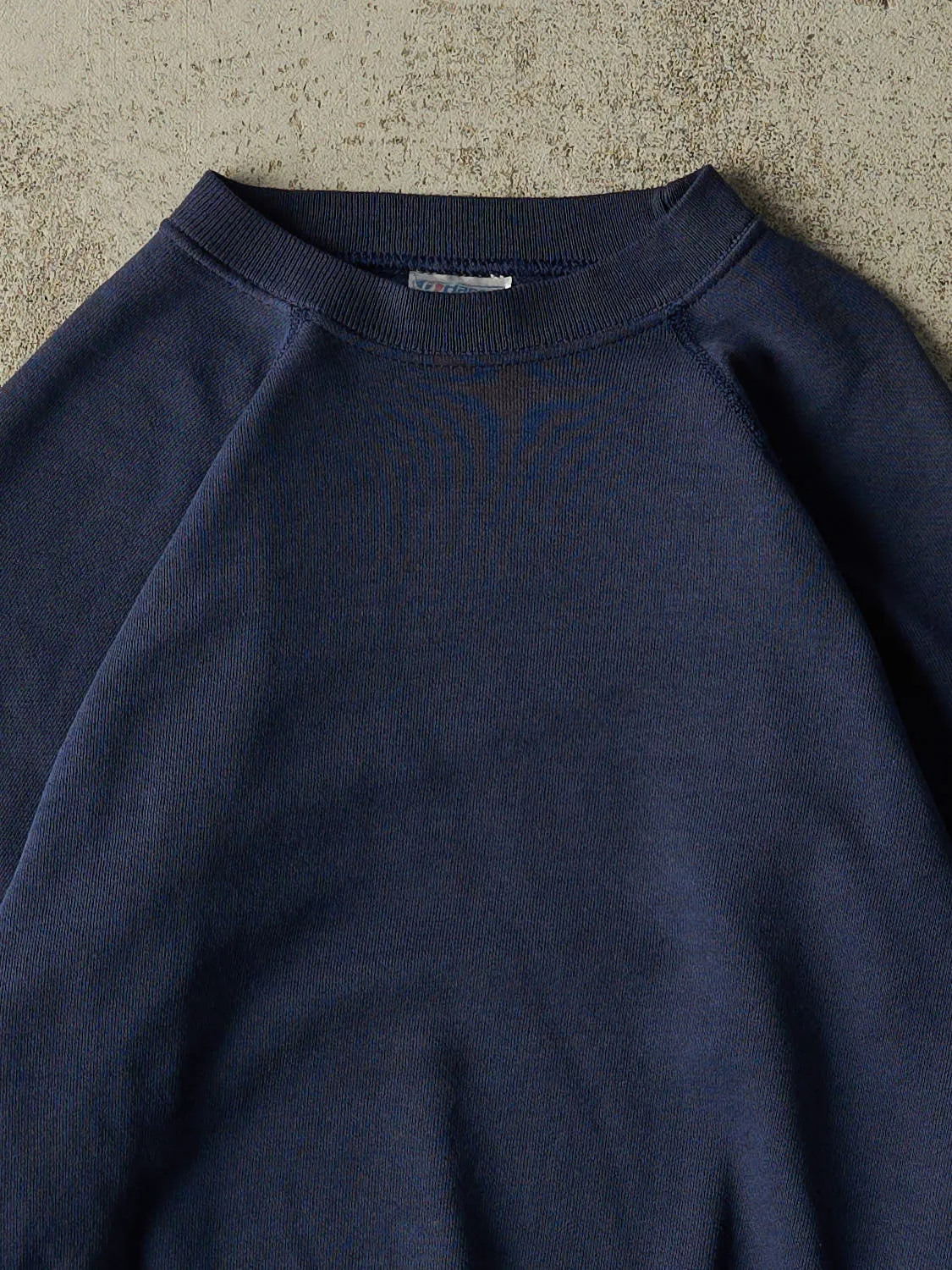 Vintage 80s Navy Blue Blank Crewneck (XS) sold by Rebalance Vintage product image thumbnail 2