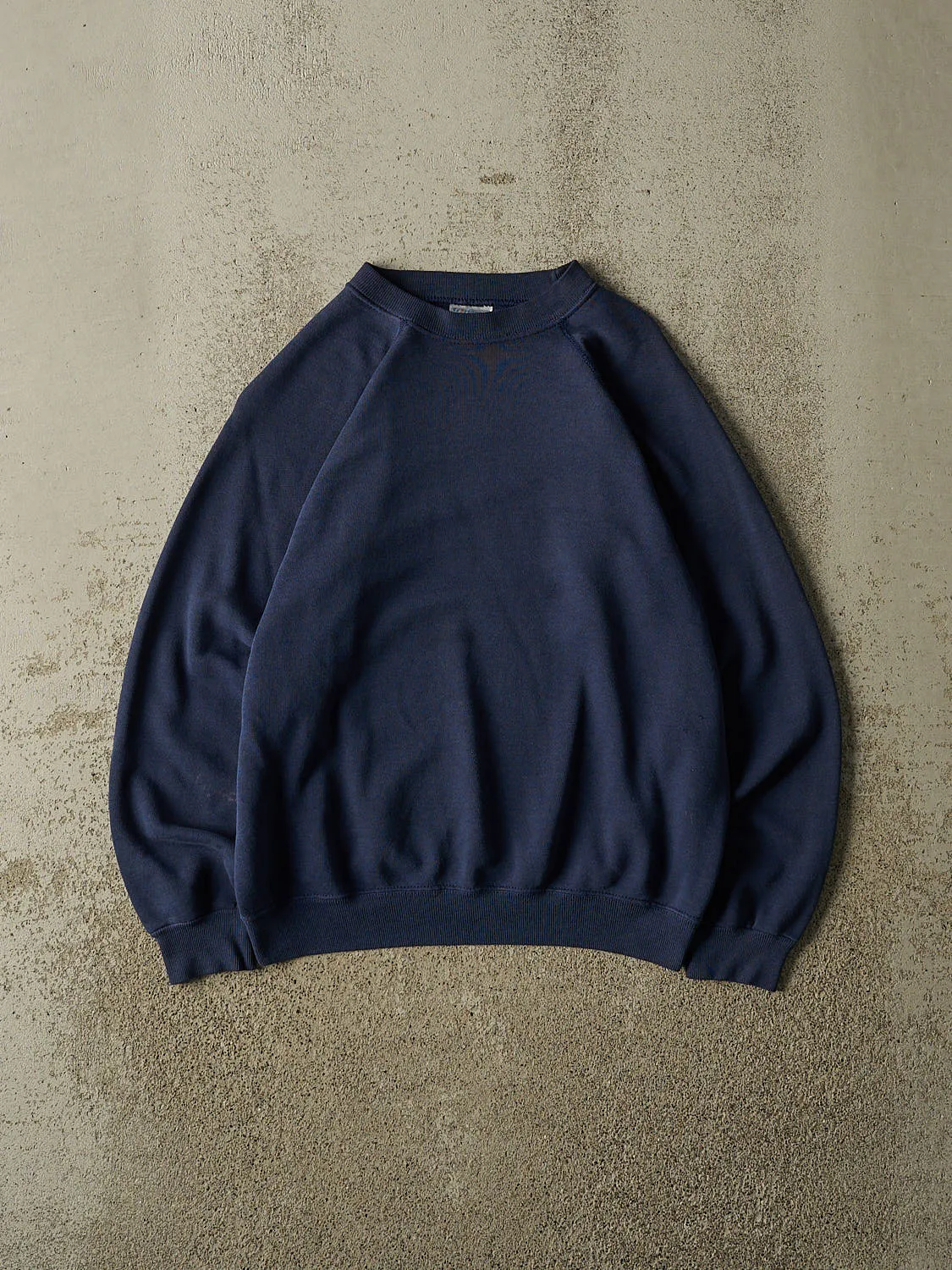 Vintage 80s Navy Blue Blank Crewneck (XS) sold by Rebalance Vintage