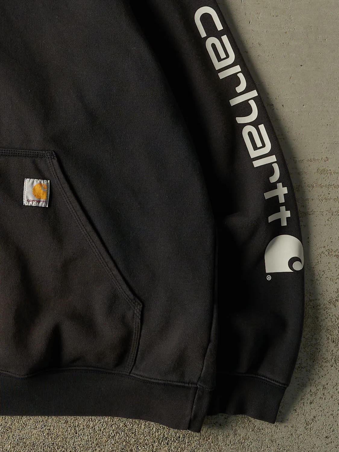 Vintage Y2K Faded Black Carhartt Hoodie (XL) sold by Rebalance Vintage product image thumbnail 3
