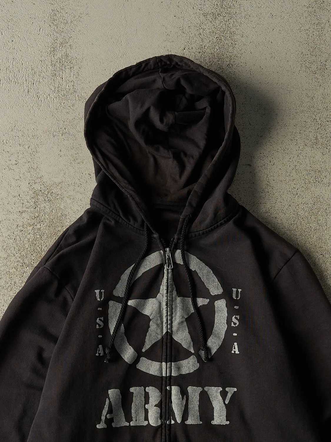 Vintage 90s Black United States Army Zip Up Hoodie (L/XL) sold by Rebalance Vintage product image thumbnail 2