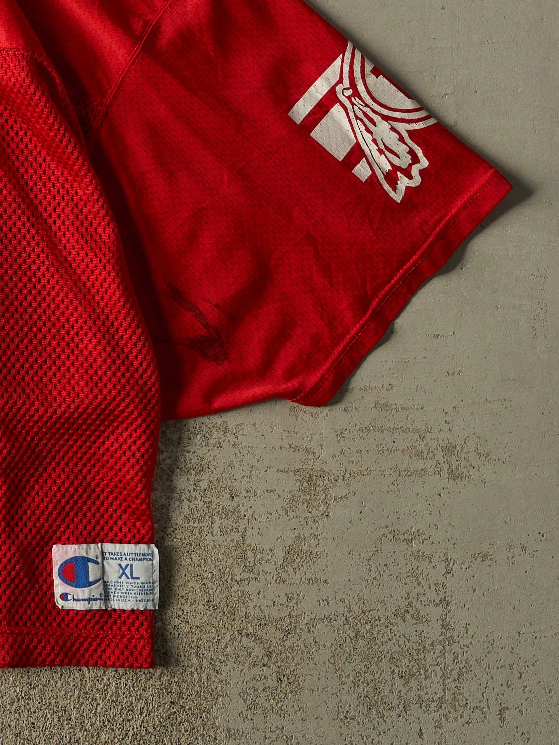 Vintage 90s Red University Of Utah Football Jersey (L/XL) sold by Rebalance Vintage product image thumbnail 4