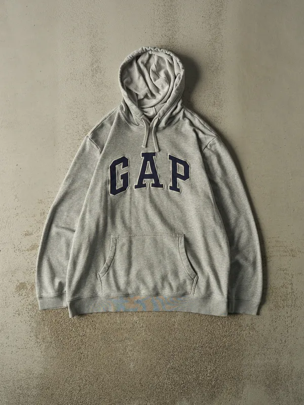 Vintage Y2K Heather Grey Gap Embroidered Hoodie (XL/XXL) made by Rebalance Vintage