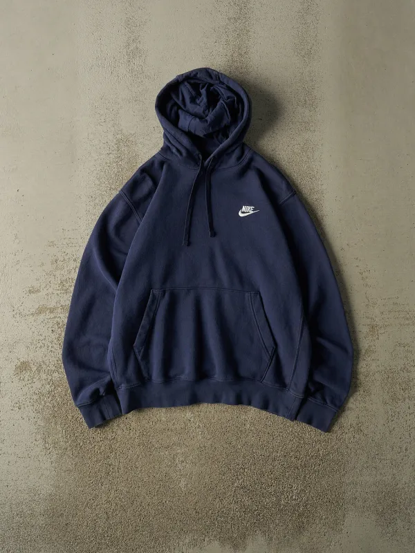 Vintage Y2K Navy Blue Nike Embroidered Hoodie (M) made by Rebalance Vintage