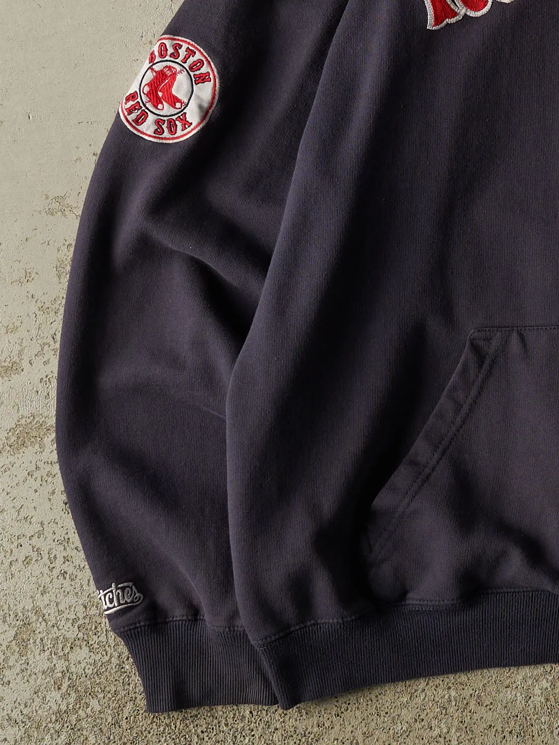 Vintage Y2K Navy Blue Boston Red Sox Zip Up Hoodie (L/XL) sold by Rebalance Vintage product image thumbnail 3