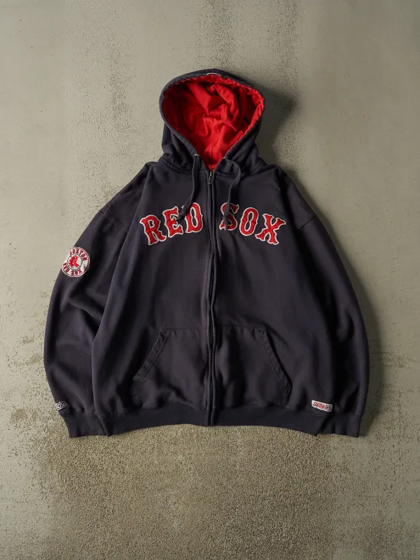 Vintage Y2K Navy Blue Boston Red Sox Zip Up Hoodie (L/XL) made by Rebalance Vintage