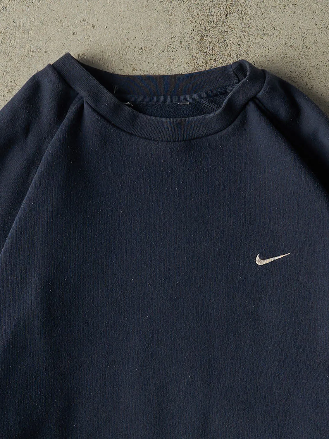 Vintage Y2K Navy Blue Nike Embroidered Crewneck (XL) sold by Rebalance Vintage product image thumbnail 2