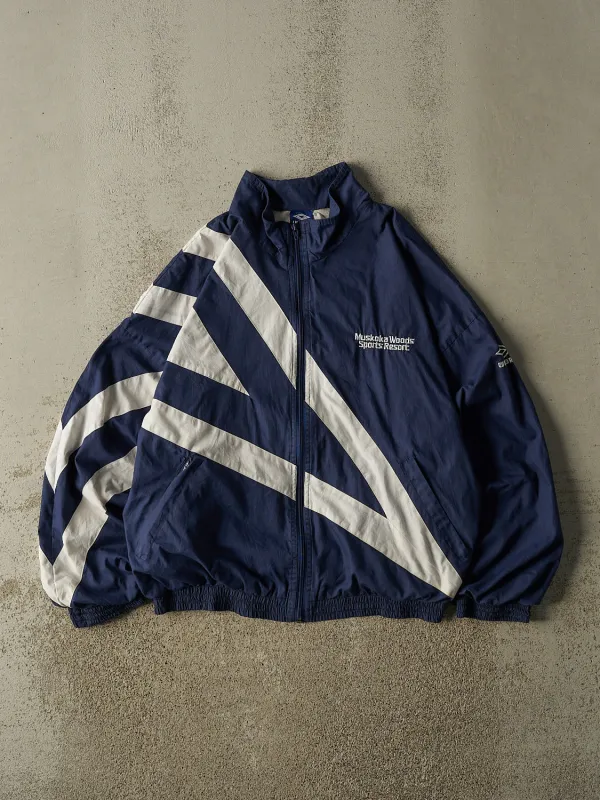 Vintage 90s Navy Blue Umbro Muskoka Woods Zip Up Windbreaker Jacket (L/XL) made by Rebalance Vintage
