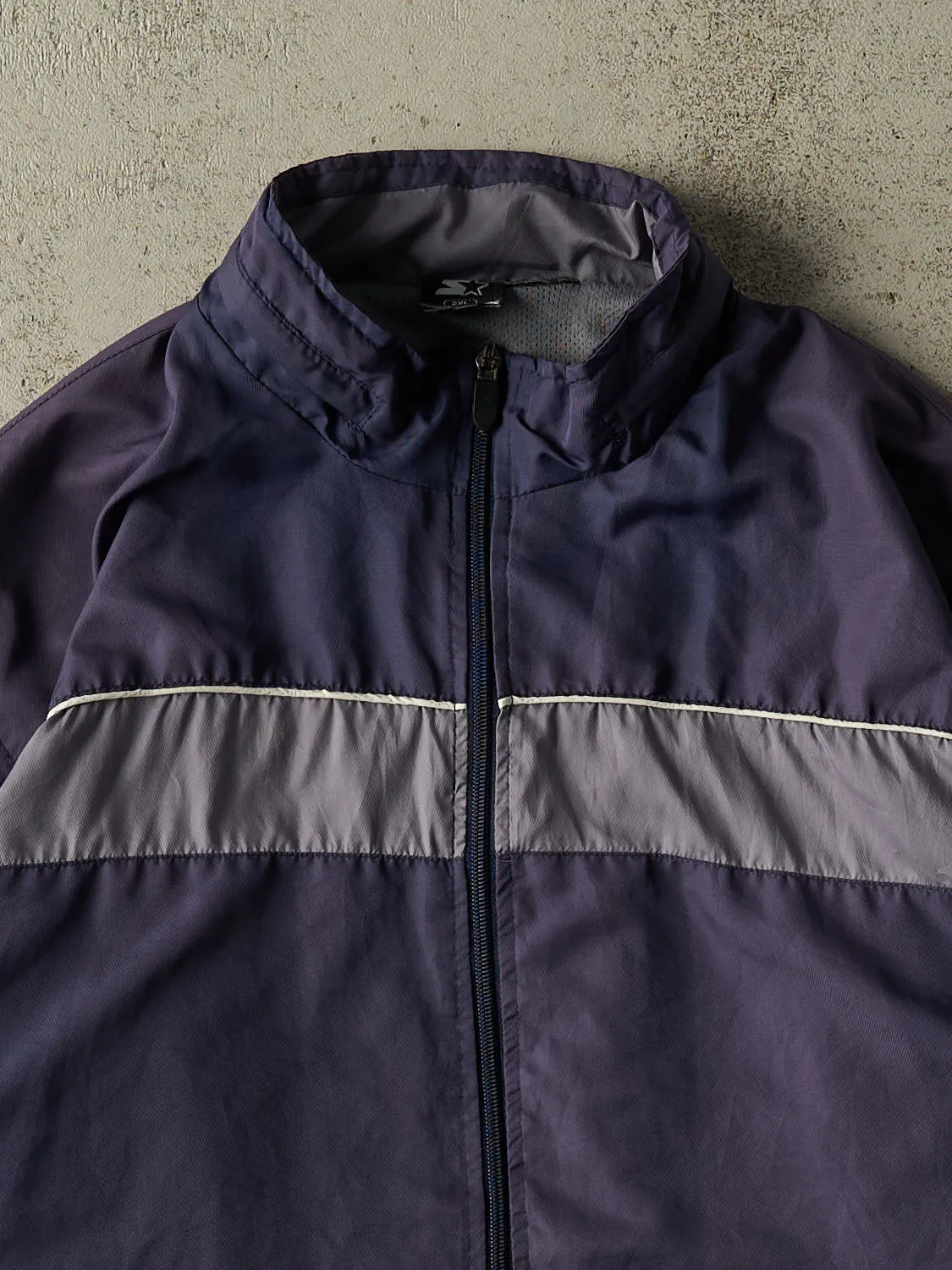Vintage Y2K Navy Blue Starter Zip Up Windbreaker Jacket (XL) sold by Rebalance Vintage product image thumbnail 3