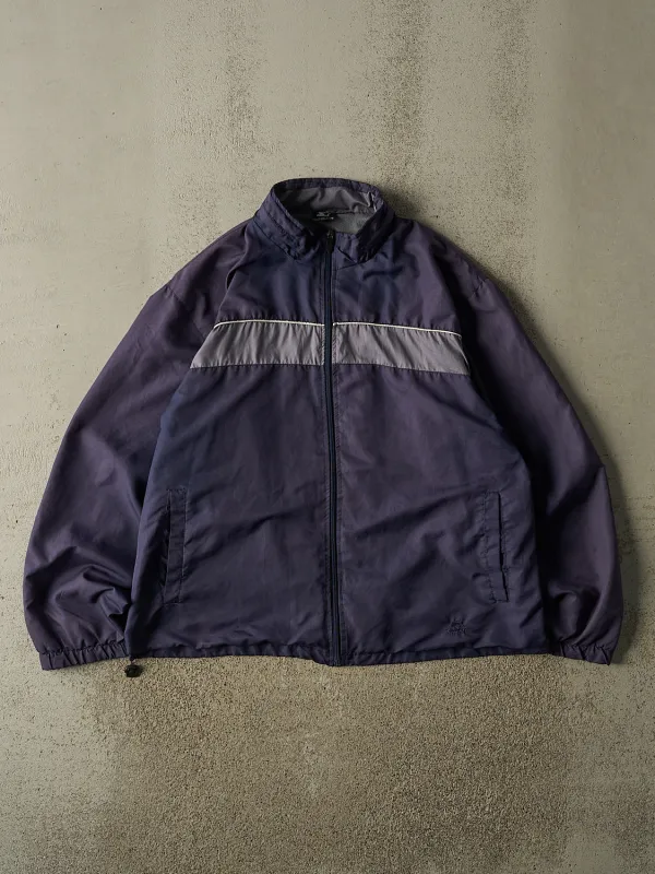 Vintage Y2K Navy Blue Starter Zip Up Windbreaker Jacket (XL) made by Rebalance Vintage