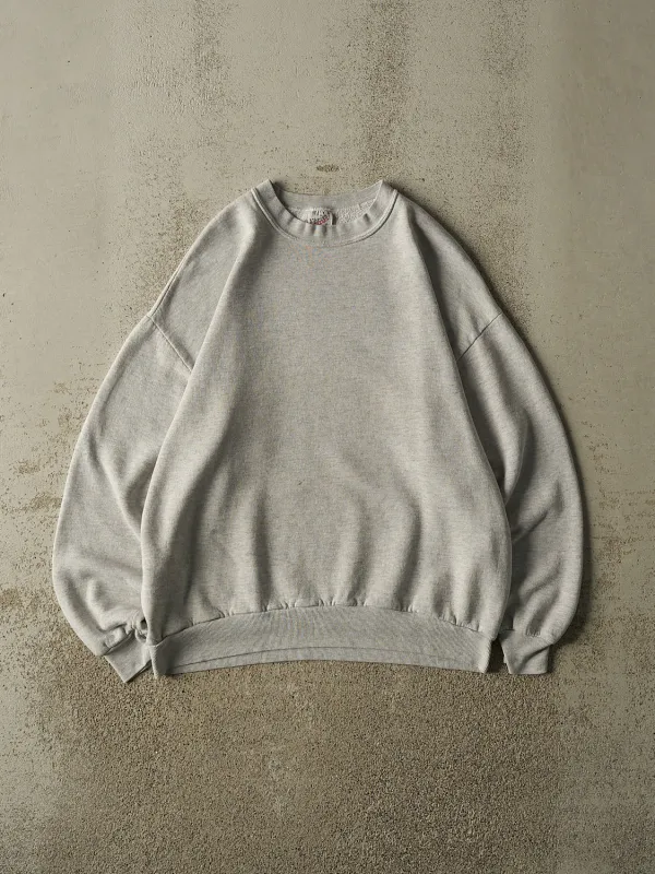 Vintage 90s Heather Grey Blank Crewneck (L) made by Rebalance Vintage