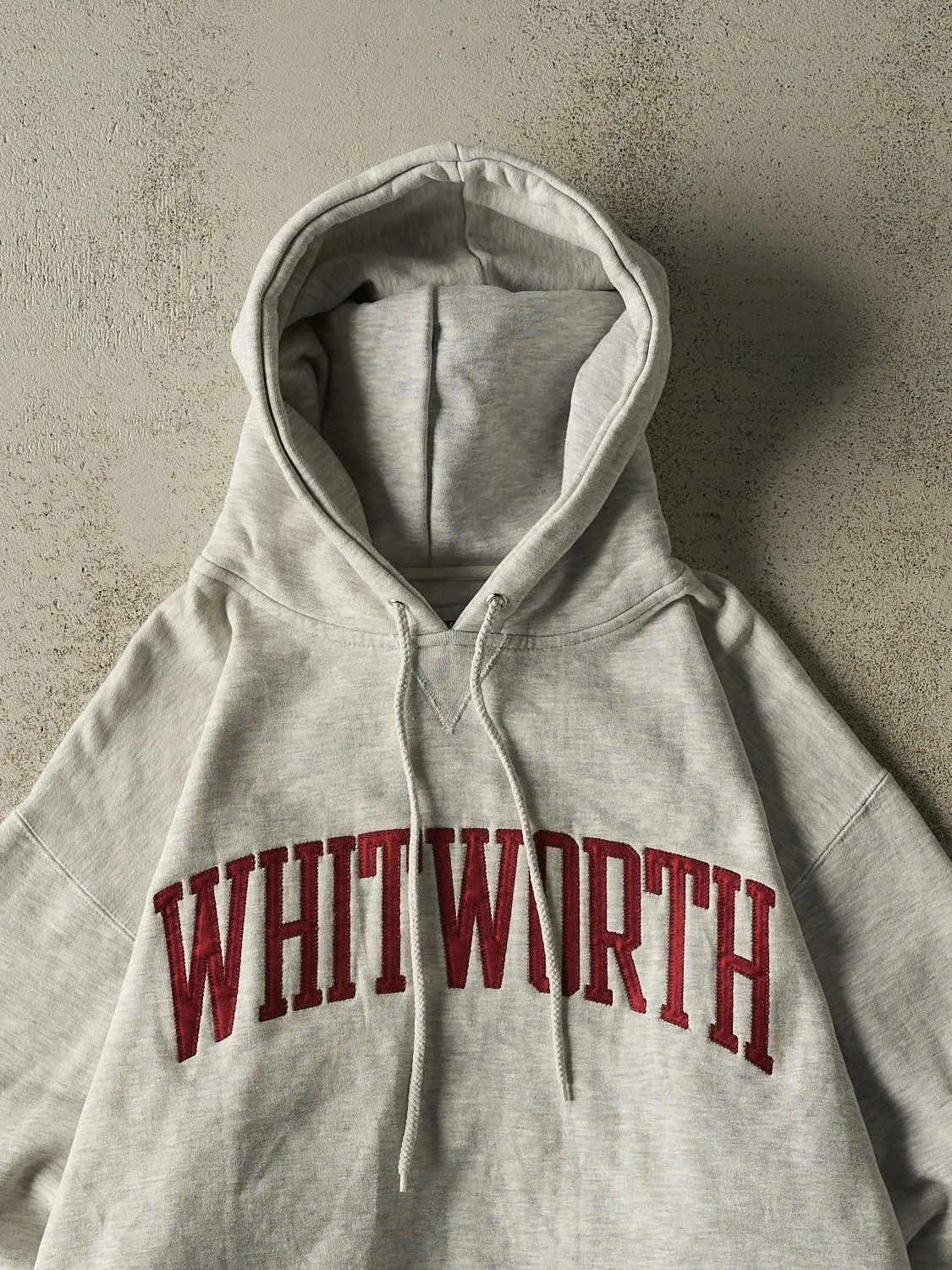 Vintage 90s Heather Grey Whitworth University Hoodie (M/L) sold by Rebalance Vintage product image thumbnail 2