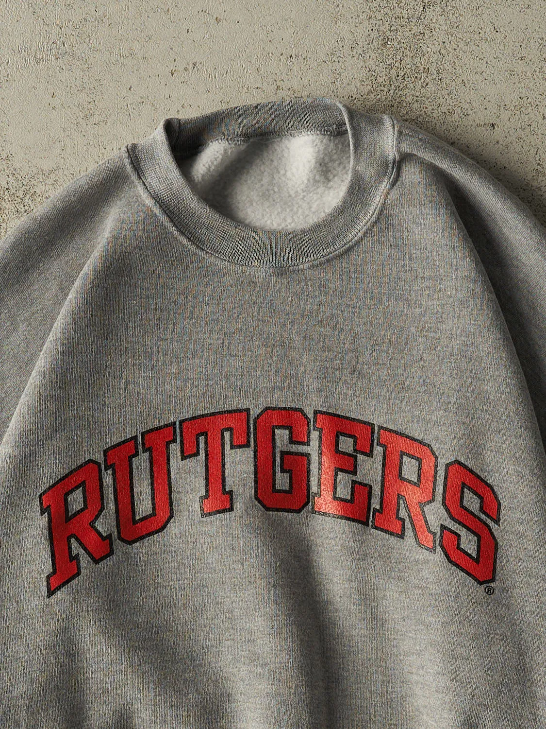 Vintage 90s Grey Rutgers University Crewneck (XL) sold by Rebalance Vintage product image thumbnail 2