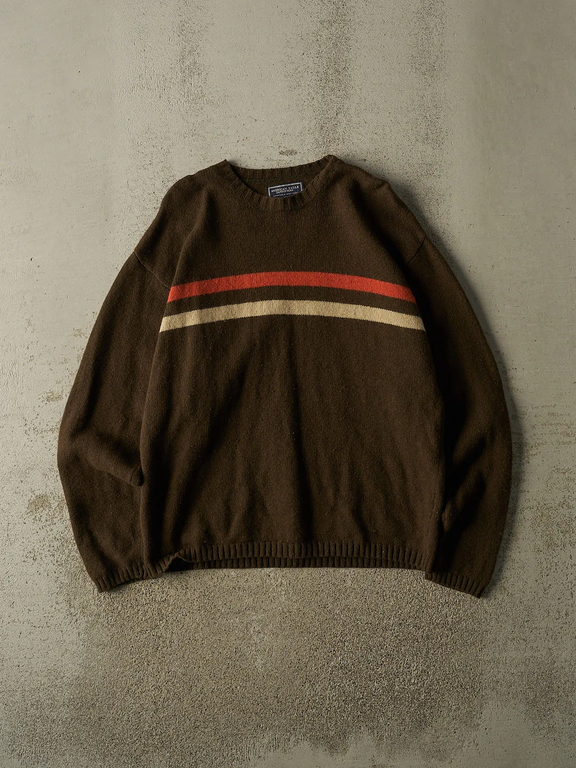 Vintage 90s Brown American Eagle Striped Knit (L/XL) sold by Rebalance Vintage