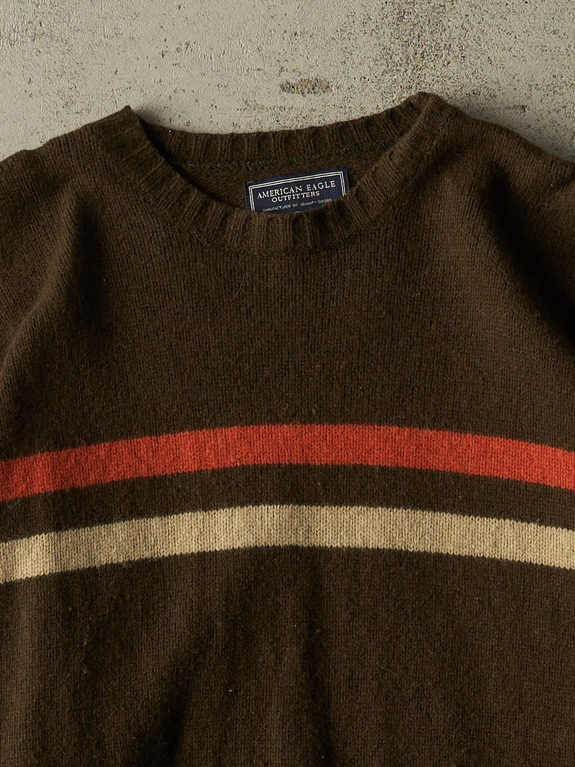 Vintage 90s Brown American Eagle Striped Knit (L/XL) sold by Rebalance Vintage product image thumbnail 2