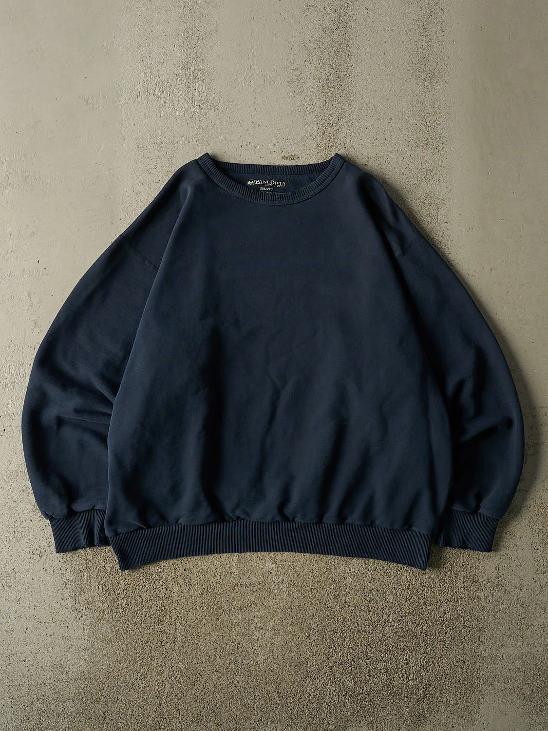 Vintage Y2K Navy Blue Wind River Blank Crewneck (XXL/XXXL) sold by Rebalance Vintage