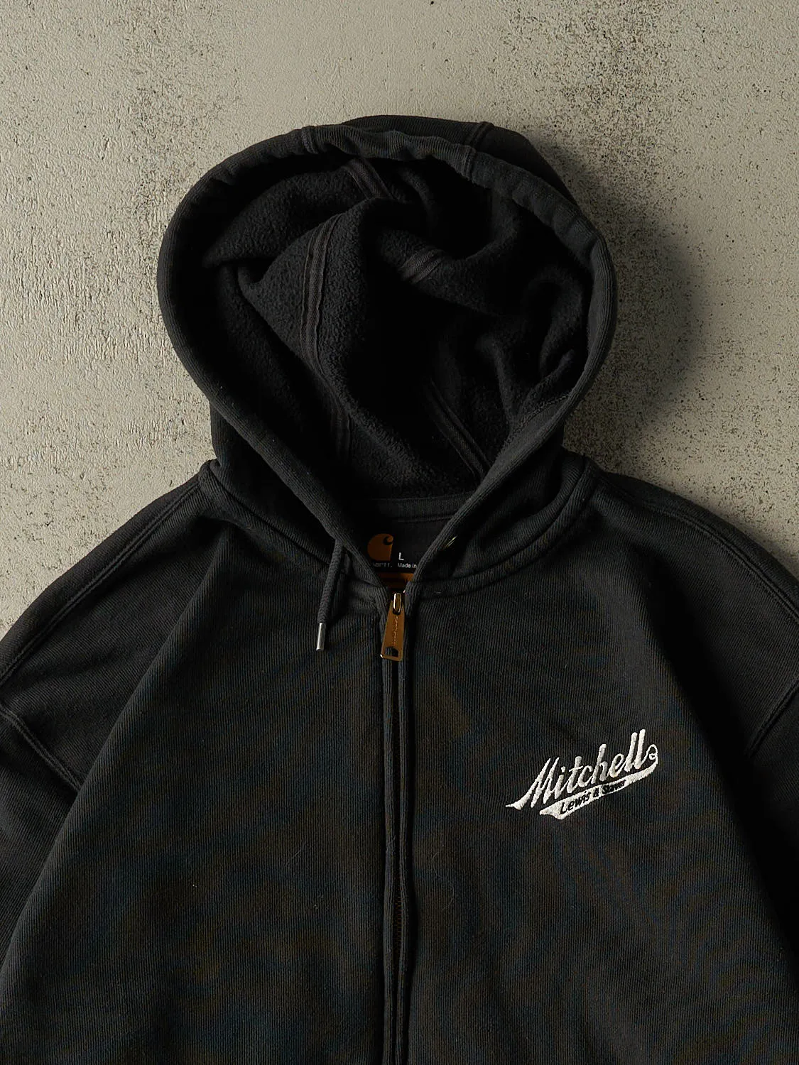 Vintage Y2K Black Carhartt Embroidered Zip Up Hoodie (XL) sold by Rebalance Vintage product image thumbnail 2