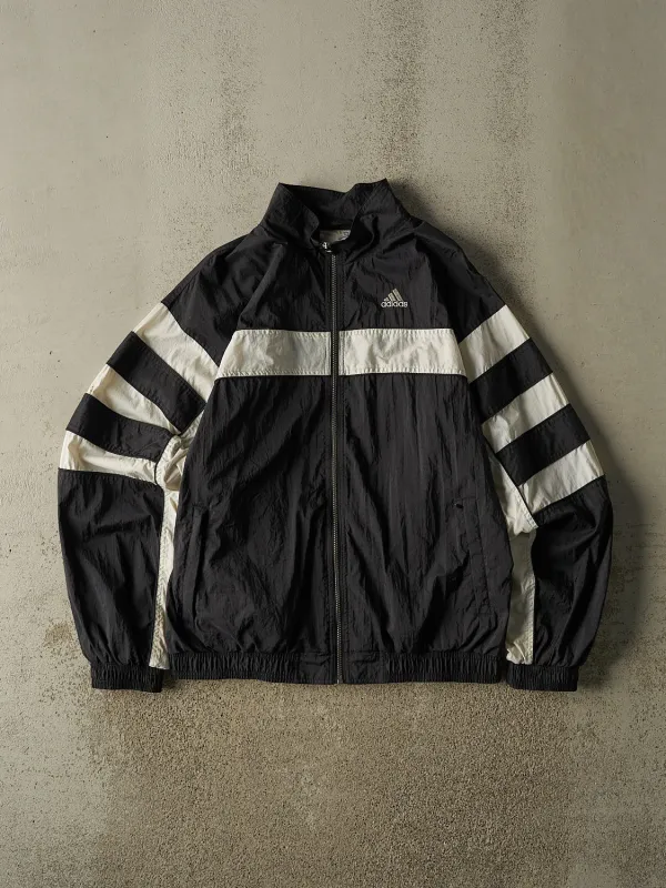 Vintage 90s Black Adidas Zip Up Windbreaker Jacket (L/XL) made by Rebalance Vintage