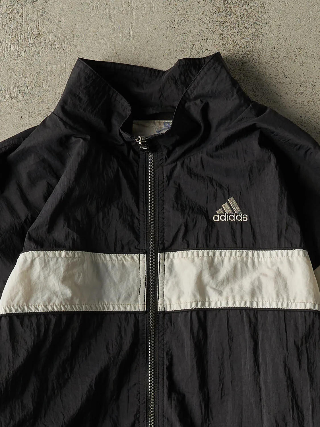 Vintage 90s Black Adidas Zip Up Windbreaker Jacket (L/XL) sold by Rebalance Vintage product image thumbnail 3