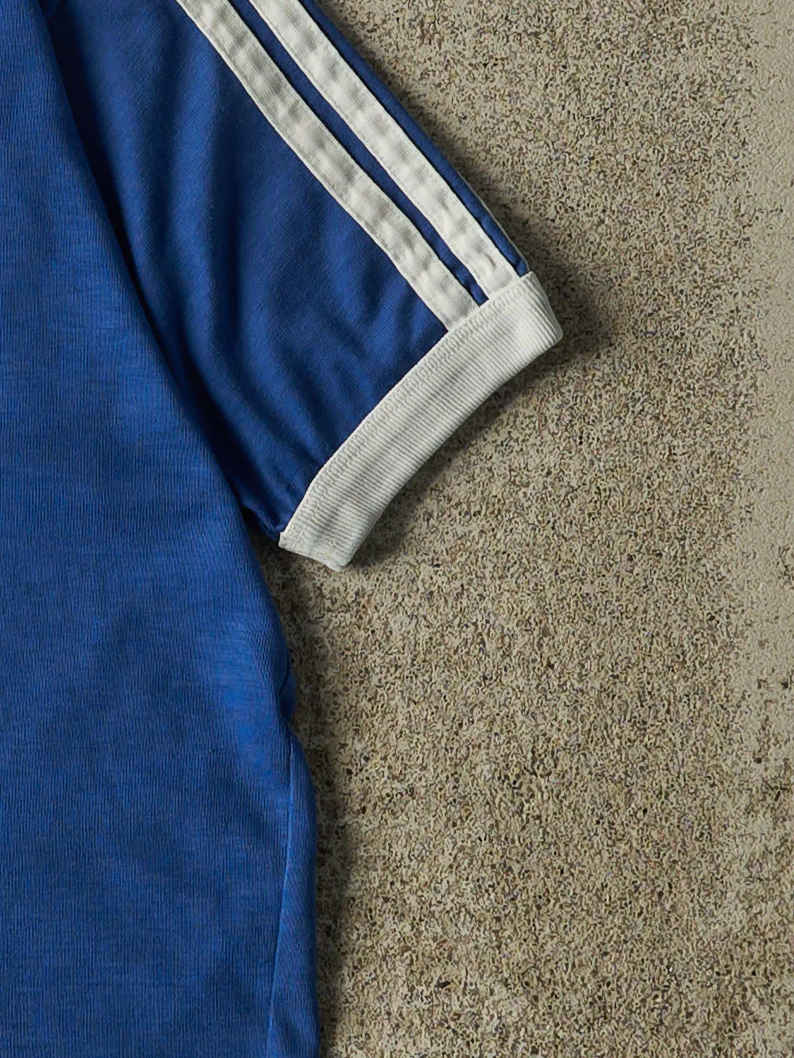 Vintage 80s Blue Adidas Jersey Tee (XS/S) sold by Rebalance Vintage product image thumbnail 4