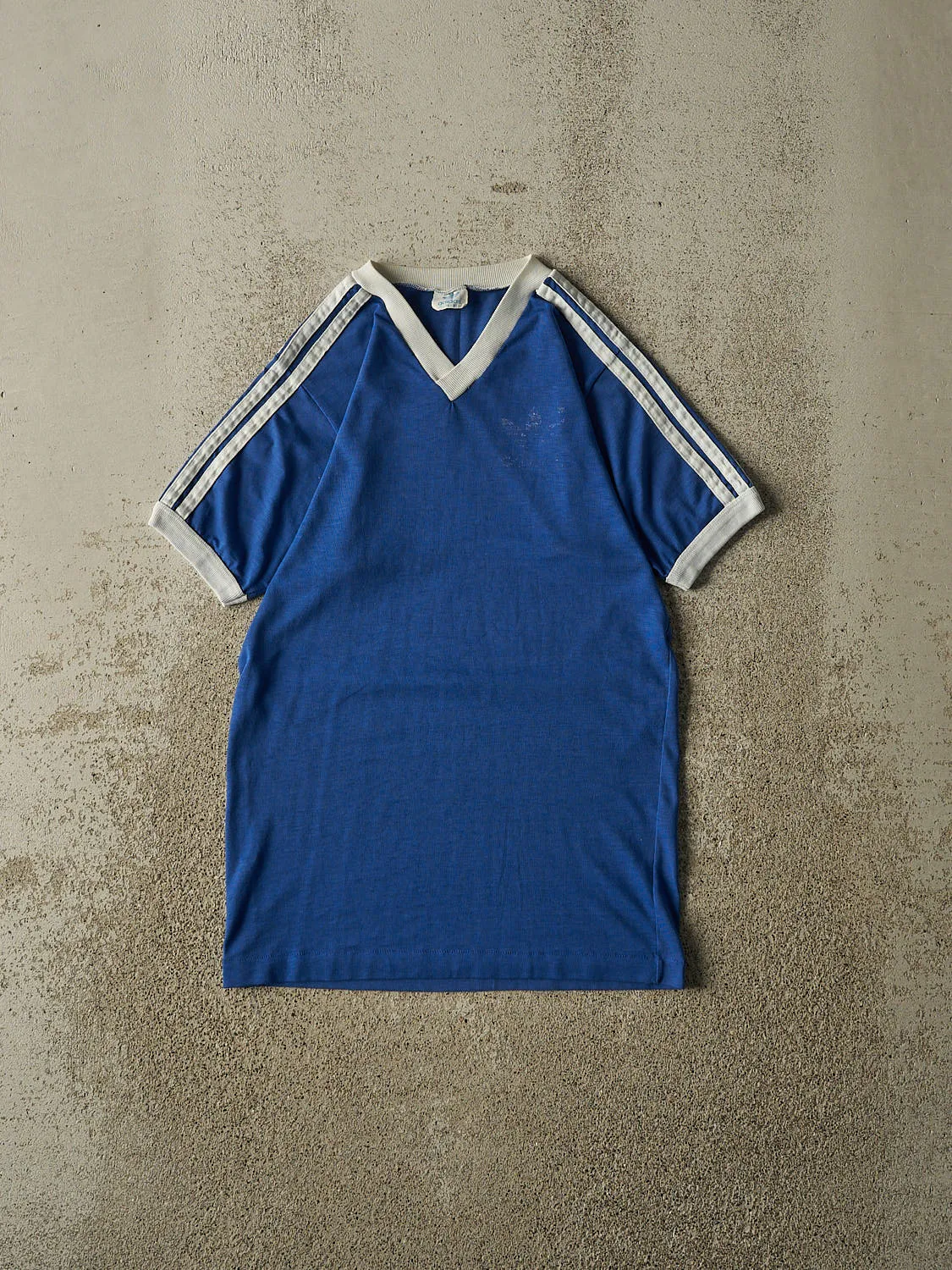 Vintage 80s Blue Adidas Jersey Tee (XS/S) sold by Rebalance Vintage