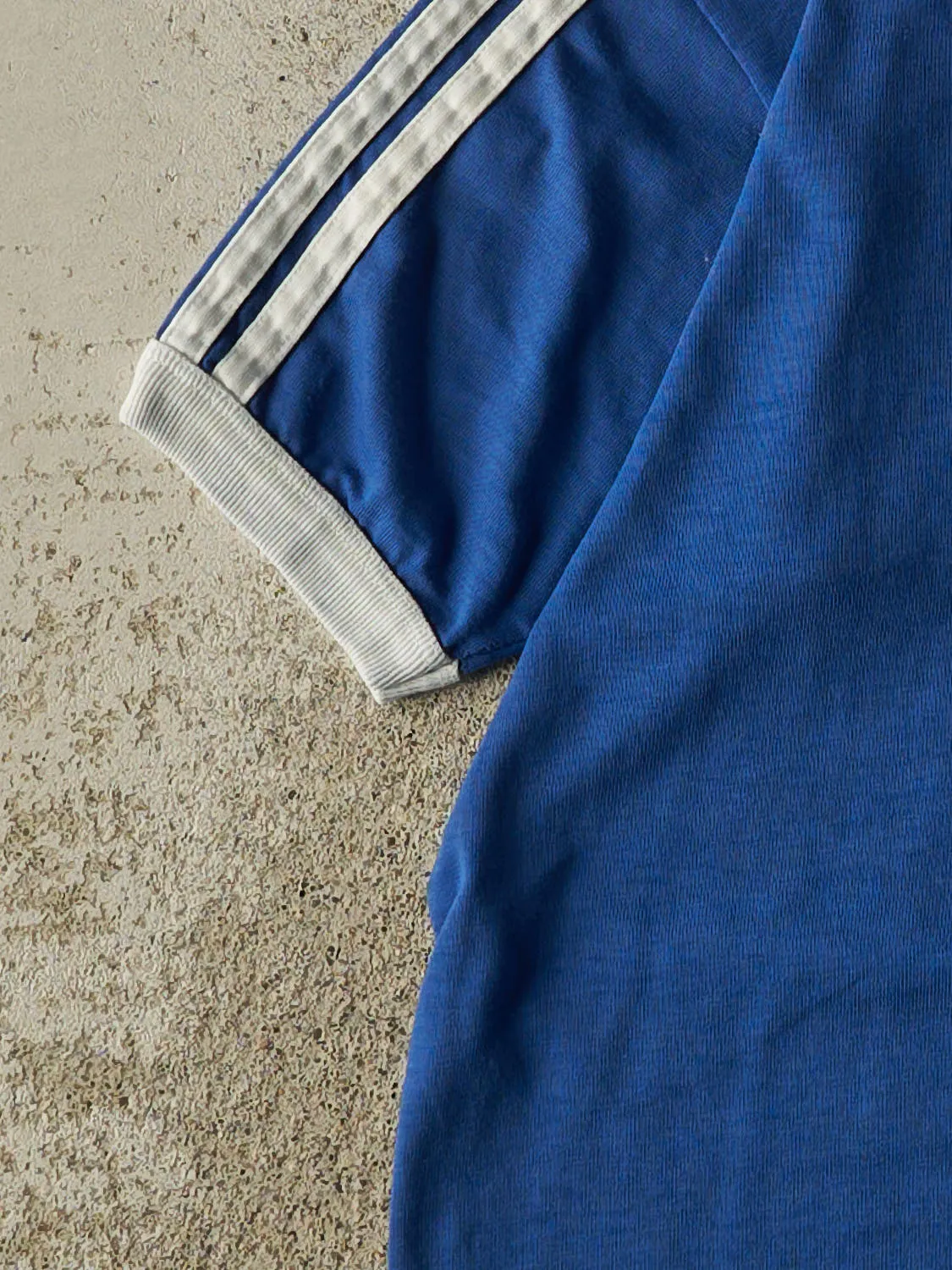 Vintage 80s Blue Adidas Jersey Tee (XS/S) sold by Rebalance Vintage product image thumbnail 3