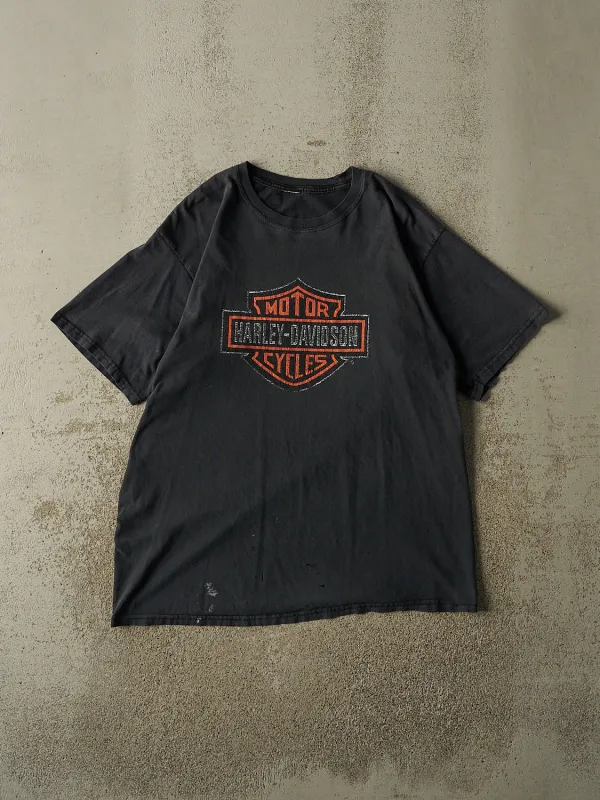 Vintage 90s Faded Black Harley Davidson Logo Tee (L/XL) made by Rebalance Vintage