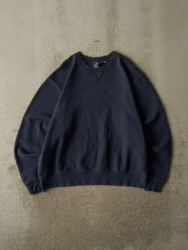 Vintage Y2K Navy Blue Blank Crewneck (M/L) made by Rebalance Vintage