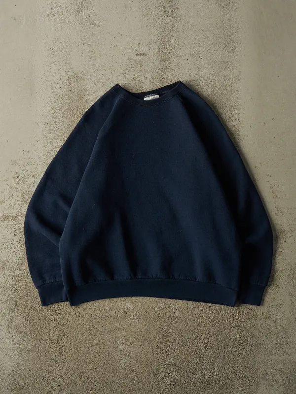 Vintage 80s Navy Blue Blank Crewneck (S/M) made by Rebalance Vintage