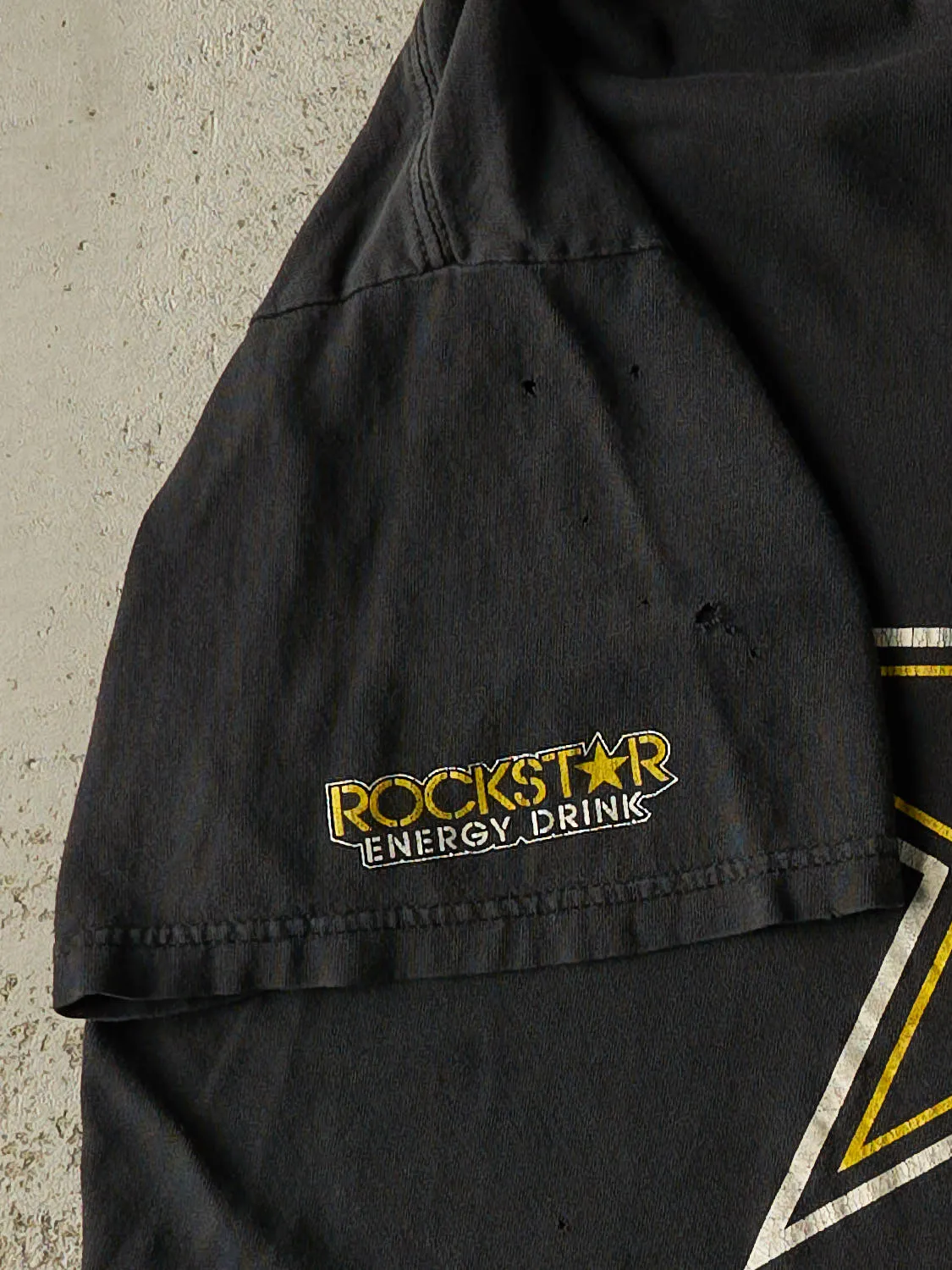 Vintage Y2K Faded Black Rockstar Logo Tee (L/XL) sold by Rebalance Vintage product image thumbnail 4